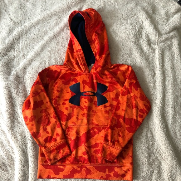 camo and orange under armour hoodie